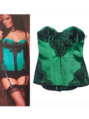 Green Black Bustier Corset – NWT 💚🖤